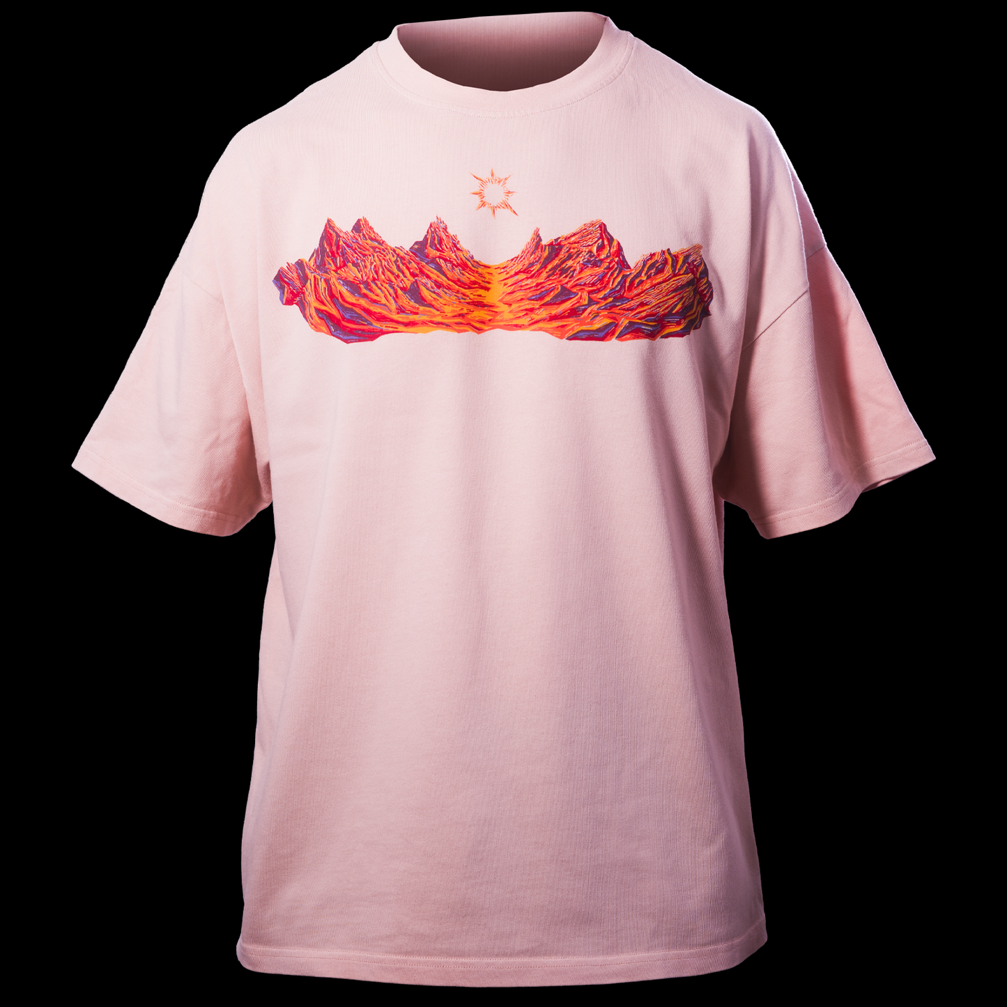 Tee-shirt Montagnes Vespérales Rose Quelque Part