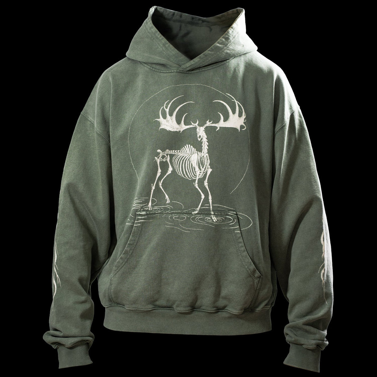 Sweat à capuche Réminiscence Olive vintage Quelque Part