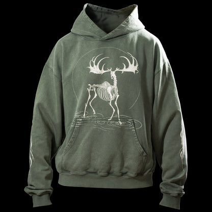 Sweat à capuche Réminiscence Olive vintage Quelque Part