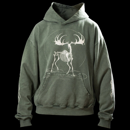 Sweat à capuche Réminiscence Olive vintage Quelque Part
