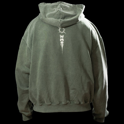 Sweat à capuche Réminiscence Olive vintage Quelque Part