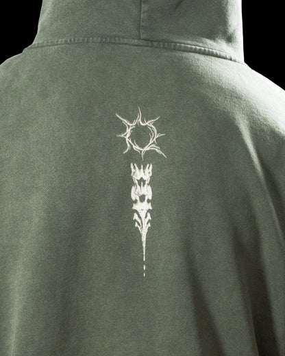 Sweat à capuche Réminiscence Olive vintage Quelque Part