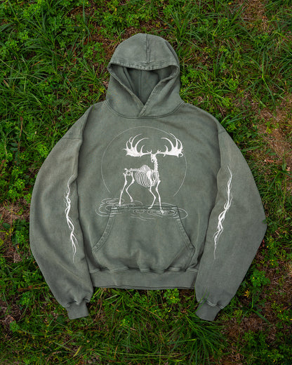 Sweat à capuche Réminiscence Olive vintage Quelque Part