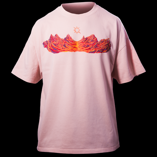 Tee-shirt Montagnes Vespérales Rose Quelque Part