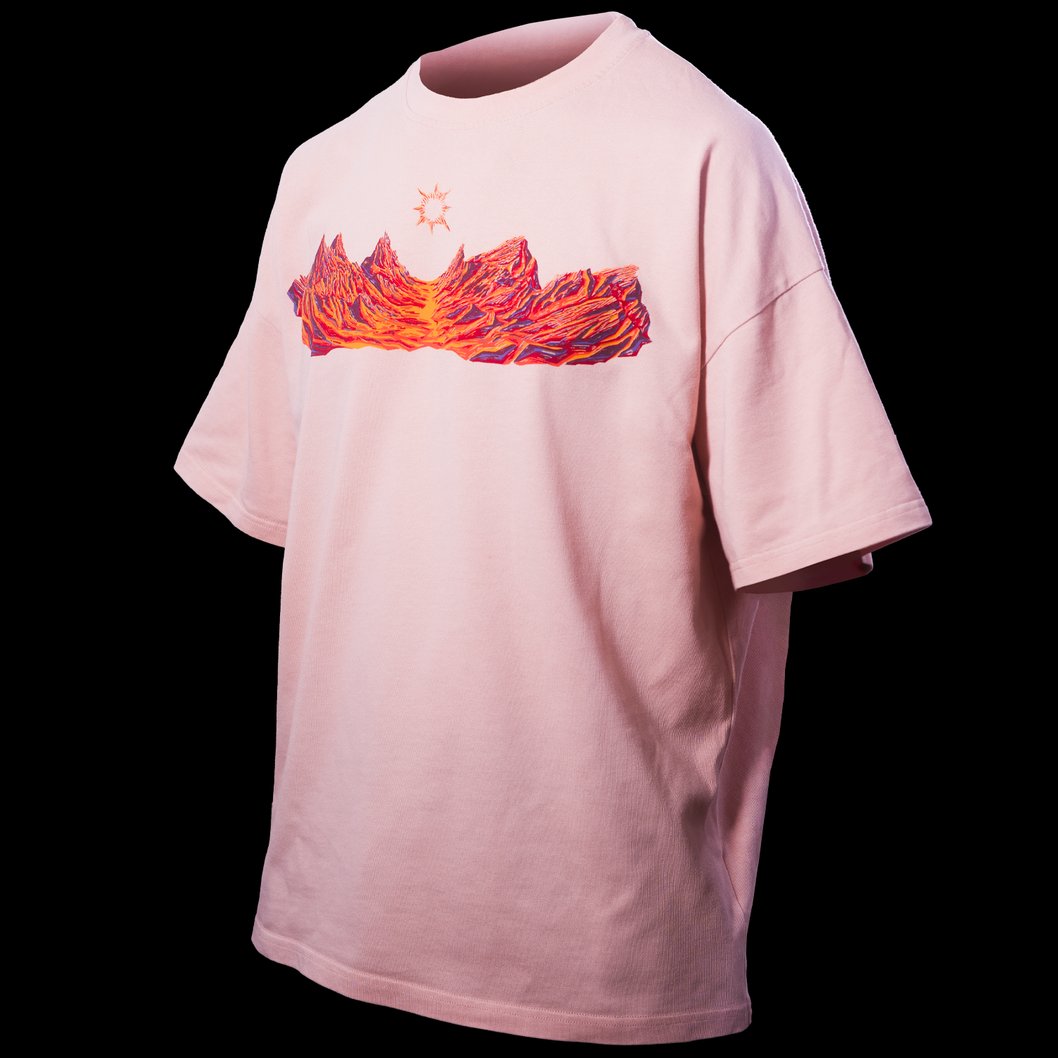 Tee-shirt Montagnes Vespérales Rose Quelque Part