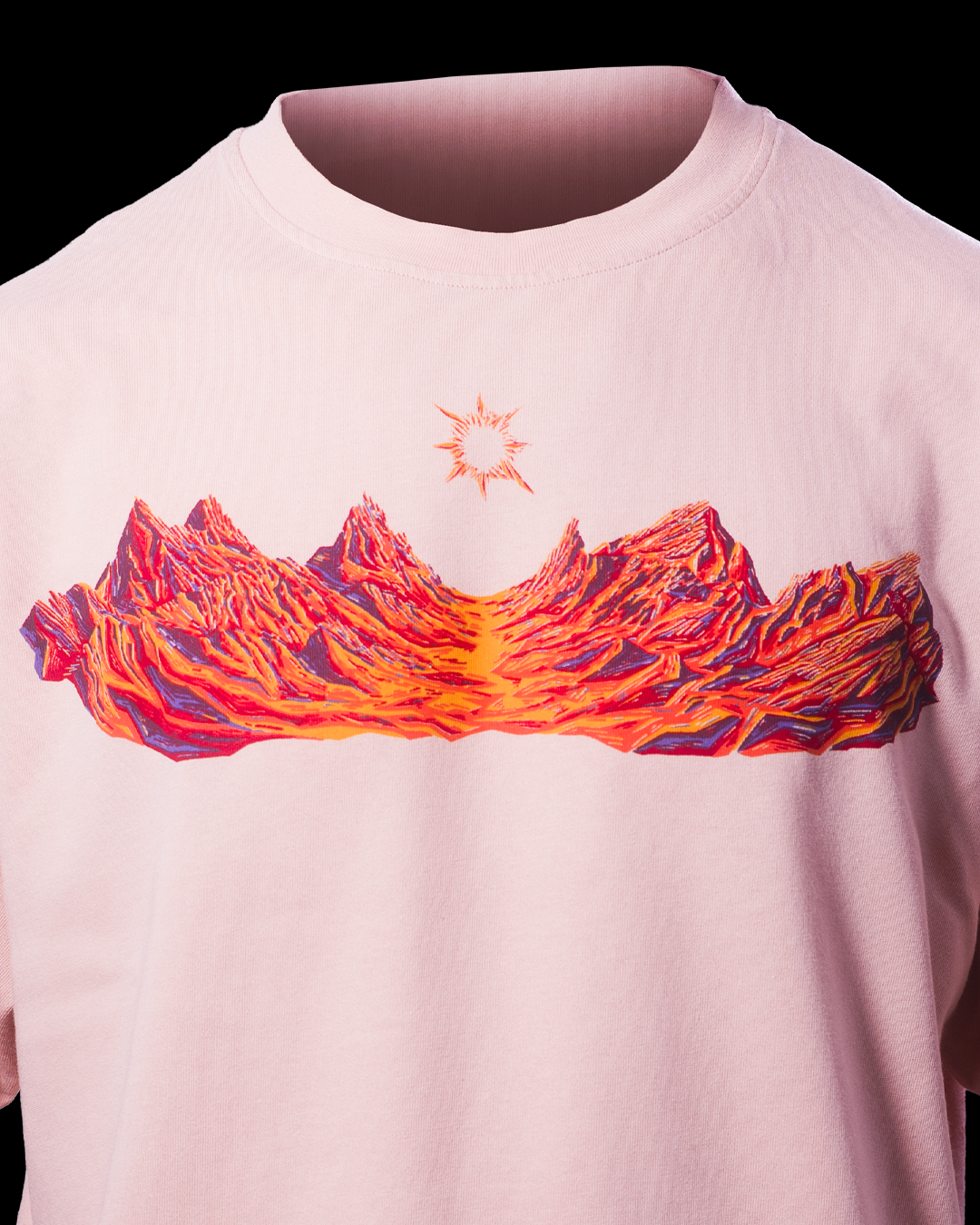 Tee-shirt Montagnes Vespérales Rose Quelque Part