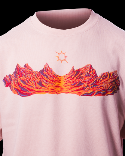 Tee-shirt Montagnes Vespérales Rose Quelque Part